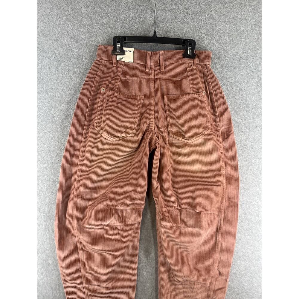 Free People We The Free Good Luck Barrel Corduroy Jeans Withered Rose Size 24 - Picture 5 of 9